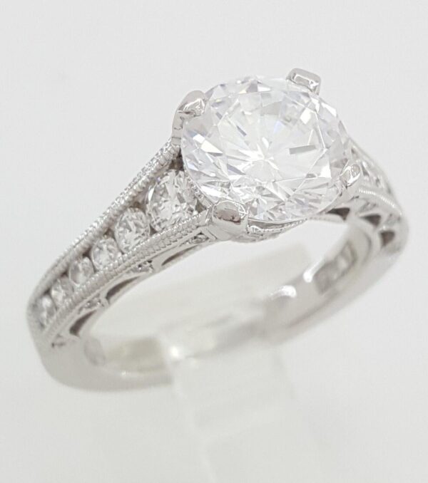 Tacori Reverse Crescent HT251012X Round Plat Semi-Mount Engagement Ring 0.62 ct