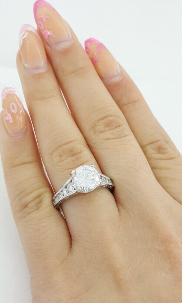 Tacori Reverse Crescent HT251012X Round Plat Semi-Mount Engagement Ring 0.62 ct