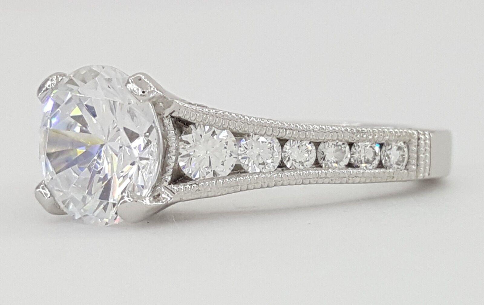 Tacori Reverse Crescent HT251012X Round Plat Semi-Mount Engagement Ring 0.62 ct