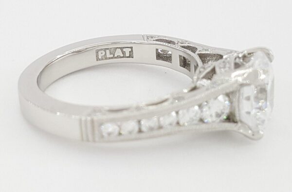 Tacori Reverse Crescent HT251012X Round Plat Semi-Mount Engagement Ring 0.62 ct