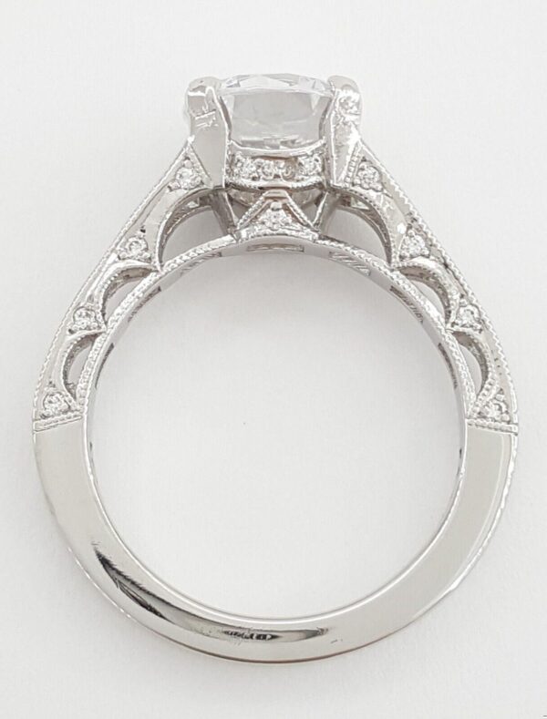Tacori Reverse Crescent HT251012X Round Plat Semi-Mount Engagement Ring 0.62 ct
