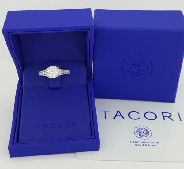 Tacori Reverse Crescent HT251012X Round Plat Semi-Mount Engagement Ring 0.62 ct