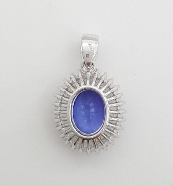 Tanzanite & Diamond Double Halo Oval Pendant 2.1 ct 14K White Gold Rtl 1,995
