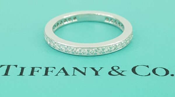 Tiffany & Co Legacy Full Circle Diamond Wedding Band Platinum 2.2mm ~0.4 ct