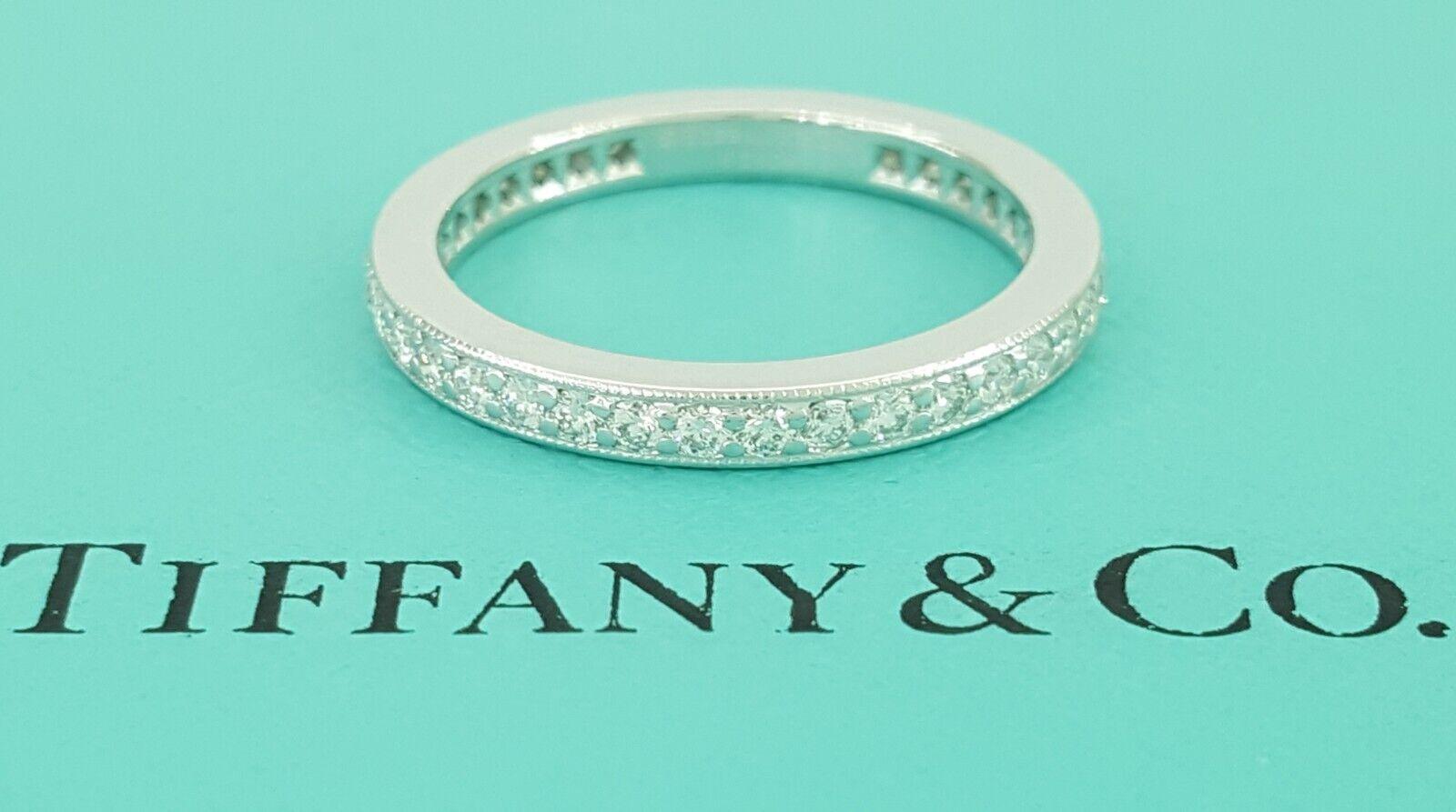 Tiffany & Co Legacy Full Circle Diamond Wedding Band Platinum 2.2mm ~0.4 ct