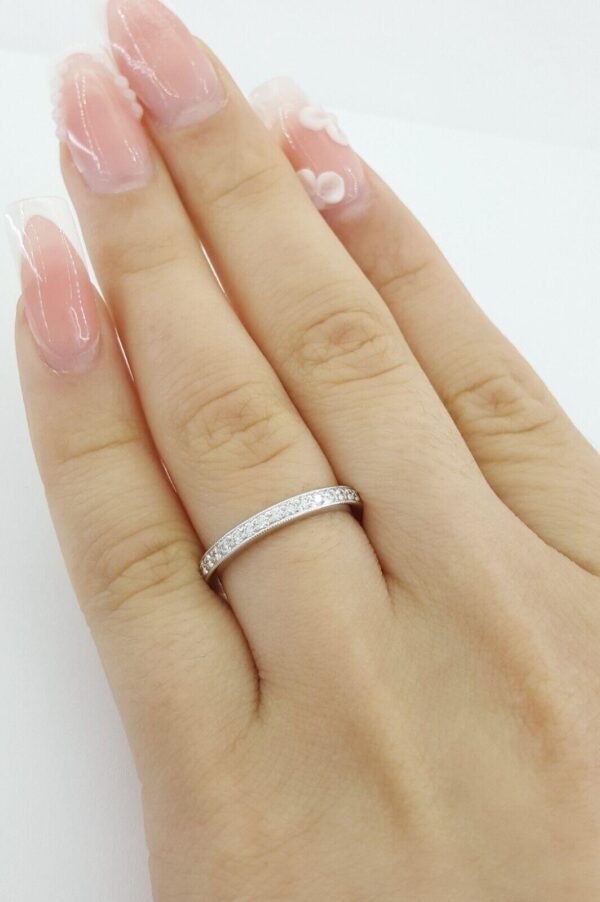 Tiffany & Co Legacy Full Circle Diamond Wedding Band Platinum 2.2mm ~0.4 ct