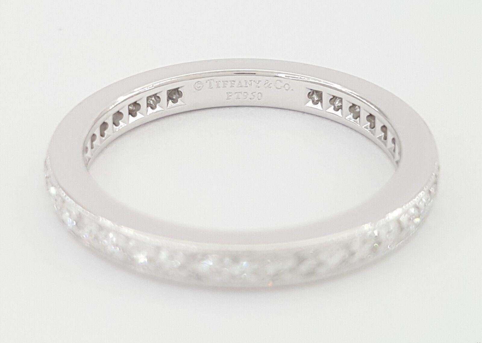 Tiffany & Co Legacy Full Circle Diamond Wedding Band Platinum 2.2mm ~0.4 ct