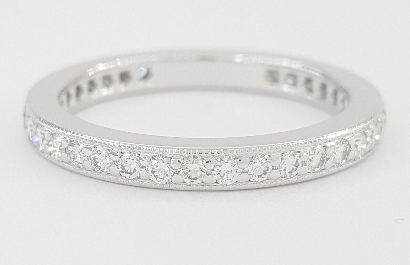 Tiffany & Co Legacy Full Circle Diamond Wedding Band Platinum 2.2mm ~0.4 ct