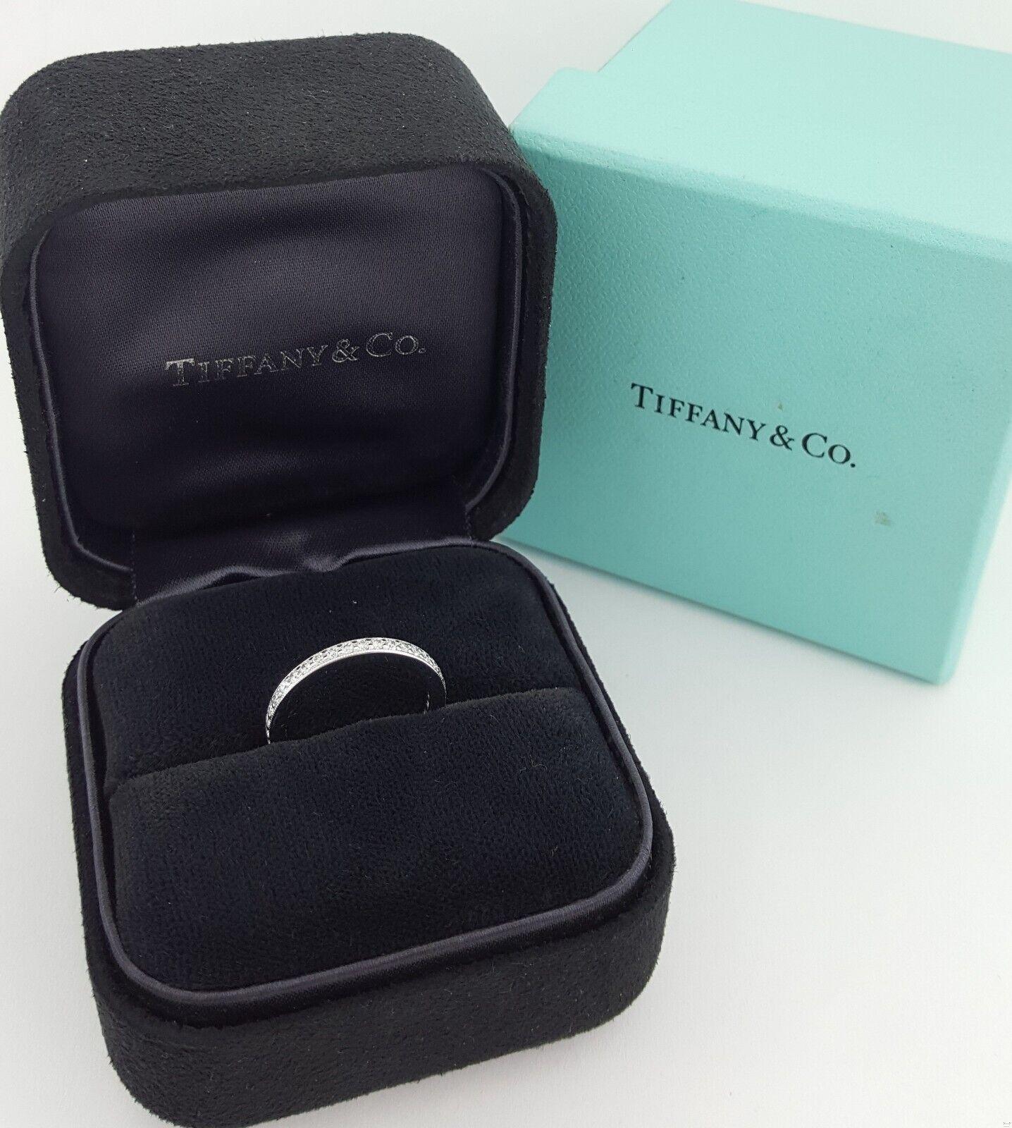 Tiffany & Co Legacy Full Circle Diamond Wedding Band Platinum 2.2mm ~0.4 ct