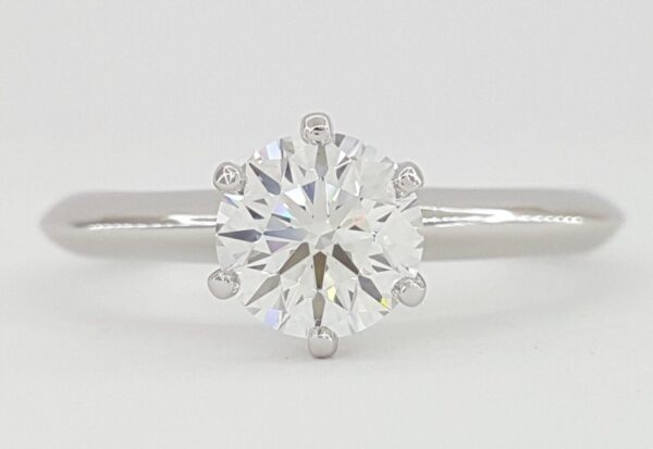 Tiffany & Co Round Diamond Solitaire Platinum Engagement Ring 0.74 ct Rtl 10.6K