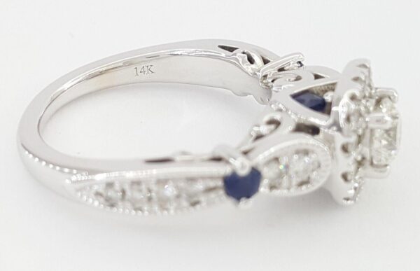 Vera Wang Love 14K Gold 0.72 ct Round Diamond Halo Engagement Ring Retail 2,999