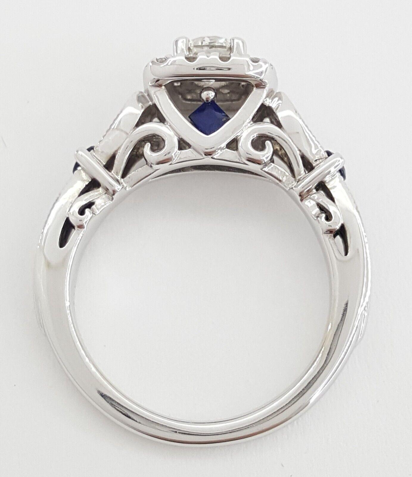 Vera Wang Love 14K Gold 0.72 ct Round Diamond Halo Engagement Ring Retail 2,999