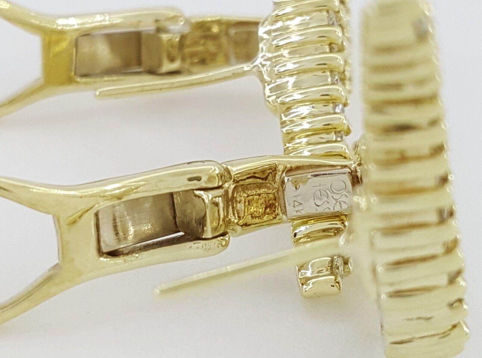 Vintage Jose Hess Climber Swirl Diamond Earrings 1 ct 14K Yellow Gold