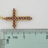 Vintage Round Ruby Reversible Cross Pendant 18k Yellow Gold ~1.7 ct 1.25"
