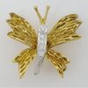 Vintage Tiffany & Co Diamond Butterfly Brooch Pin 0.09 ct 18k Yellow Gold Plat