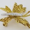 Vintage Tiffany & Co Diamond Butterfly Brooch Pin 0.09 ct 18k Yellow Gold Plat