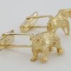 Wall Street Stock Market Bull & Bear Cufflinks Solid 14k Yellow Gold 16.9 Grams