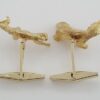 Wall Street Stock Market Bull & Bear Cufflinks Solid 14k Yellow Gold 16.9 Grams