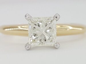 Princess Cut Diamond Solitaire Engagement Ring 1.02 ct 14K Gold Rtl 5,995