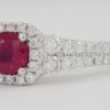 Round Burma Ruby Diamond Halo Ring 1.2 ct 14k White Gold Retail 3,095