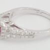 Round Burma Ruby Diamond Halo Ring 1.2 ct 14k White Gold Retail 3,095