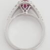 Round Burma Ruby Diamond Halo Ring 1.2 ct 14k White Gold Retail 3,095