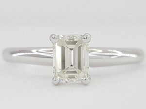 Emerald Cut Diamond Solitaire Engagement Ring 0.5 ct 14k W Gold