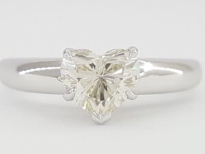 Heart Brilliant Cut Diamond Solitaire Engagement Ring 1.01 ct GIA 14K White Gold