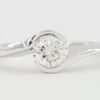 Round Cut Diamond ByPass Solitaire Engagement Ring 0.52 ct 14k White Gold