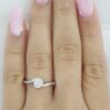 Round Cut Diamond ByPass Solitaire Engagement Ring 0.52 ct 14k White Gold