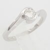 Round Cut Diamond ByPass Solitaire Engagement Ring 0.52 ct 14k White Gold