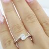 Round Cut Diamond ByPass Solitaire Engagement Ring 0.52 ct 14k White Gold