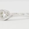 Round Cut Diamond ByPass Solitaire Engagement Ring 0.52 ct 14k White Gold