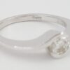 Round Cut Diamond ByPass Solitaire Engagement Ring 0.52 ct 14k White Gold