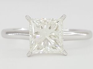 Princess Cut Diamond Solitaire Engagement Ring 1.7 ct 14K Gold GIA Rtl 12,000