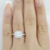 Natural Round Diamond Halo Engagement Ring 1.22 ct 14k White Gold Retail 5K