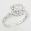 Natural Round Diamond Halo Engagement Ring 1.22 ct 14k White Gold Retail 5K