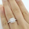 Natural Round Diamond Halo Engagement Ring 1.22 ct 14k White Gold Retail 5K