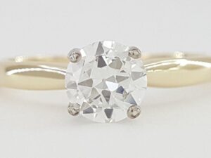 Vintage Old European Cut Diamond Solitaire 0.54 ct Engagement Ring F/VVS2