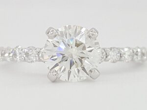 Round Brilliant Cut Diamond Engagement Ring 14K White Gold 1.4 ct GIA