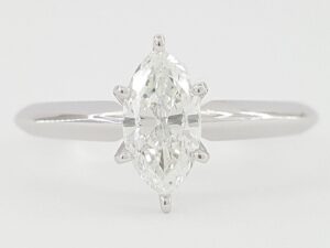 Marquise Brilliant Cut Diamond Engagement Ring 0.53 ct 14k White Gold GIA