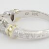 Round Brilliant & Baguette Cut Diamond Engagement Ring 0.95 ct 14k Two-Tone Gold