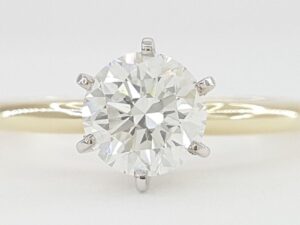 Round Brilliant Diamond Solitaire Engagement Ring 14k Yellow Gold 1 ct GIA