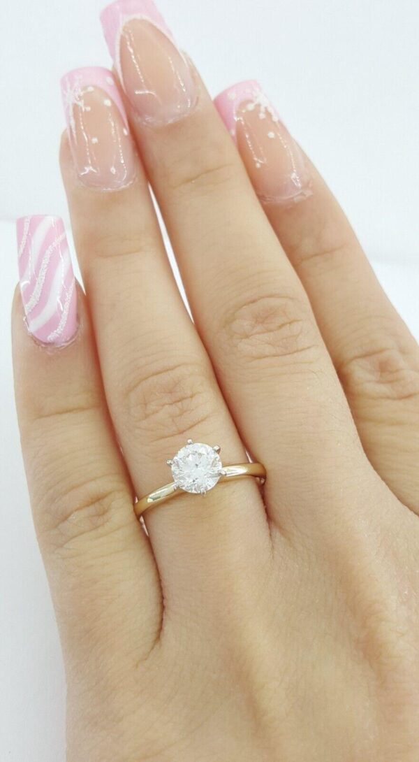 Round Brilliant Diamond Solitaire Engagement Ring 14k Yellow Gold 1 ct GIA