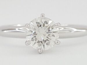 Round Brilliant Diamond Solitaire Engagement Ring 14k White Gold 0.6 ct GIA