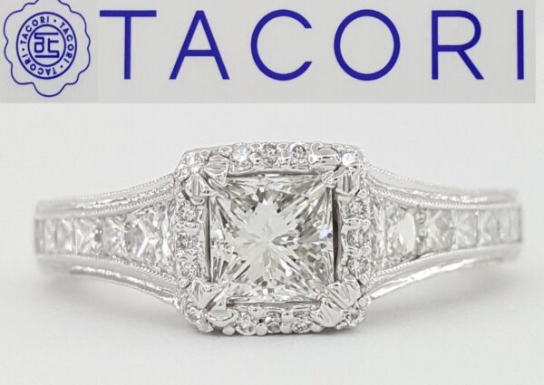 Tacori Halo Diamond Engagement Ring 1.65 ct 18k White Gold GIA Rtl 10,720