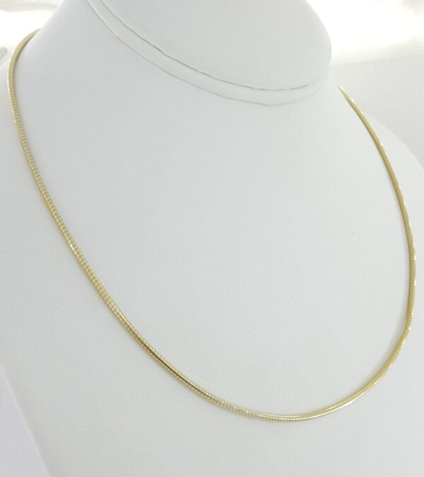 Solid 14K Yellow Gold Italy Round Omega Chain Necklace 18" 11.7 Grams