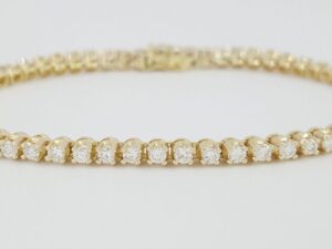 Round Brilliant Diamond Tennis Line Bracelet 3 ct 14K Gold 7.5" Retail 6,500