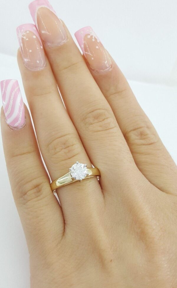 Old European Cut Diamond Solitaire Engagement Ring 0.67 ct 14k Yellow Gold