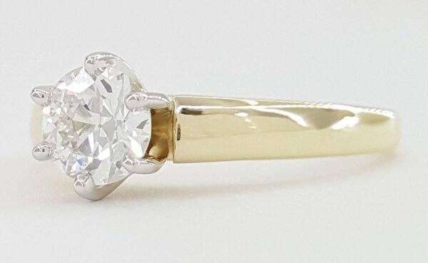 Old European Cut Diamond Solitaire Engagement Ring 0.67 ct 14k Yellow Gold